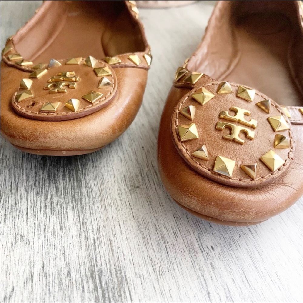 Tory Burch studded flats size 8 - missing two studs